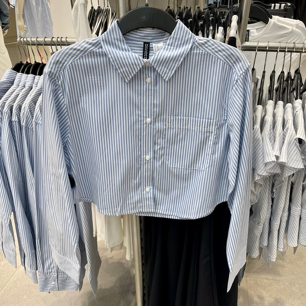 Kemeja H&M Woman Crop Stripe