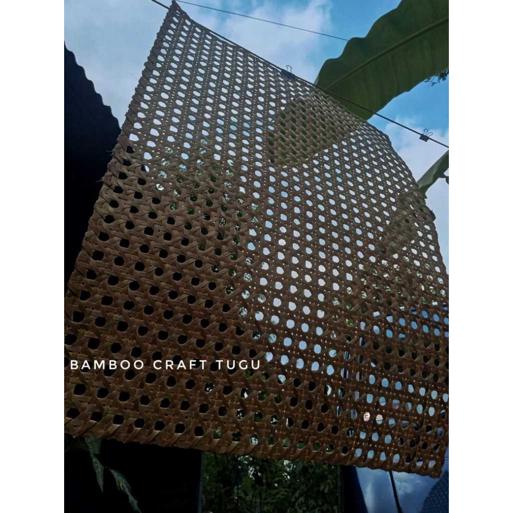 Anyaman Bambu Alami segi 8 Untuk Plafon dan Dekorasi