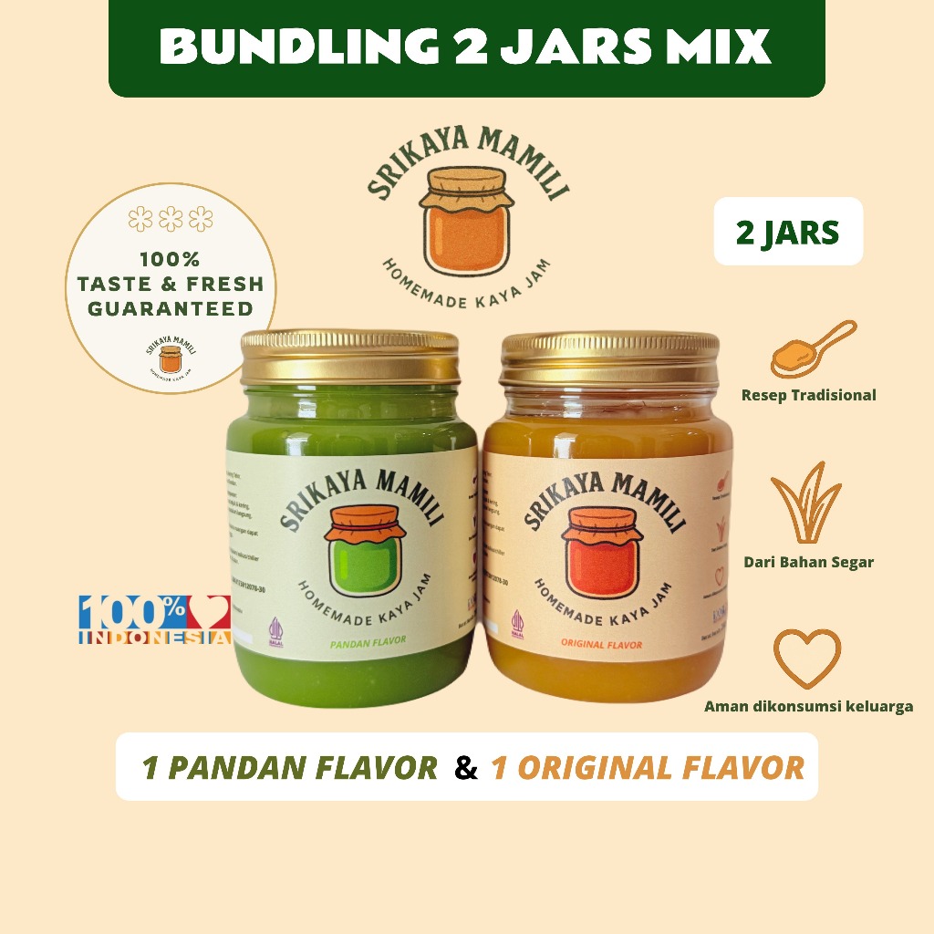 

[BEST-SELLING BUNDLING 2 JARS] Selai Srikaya Mamili Homemade Kaya Jam | Bundling 2 Jars