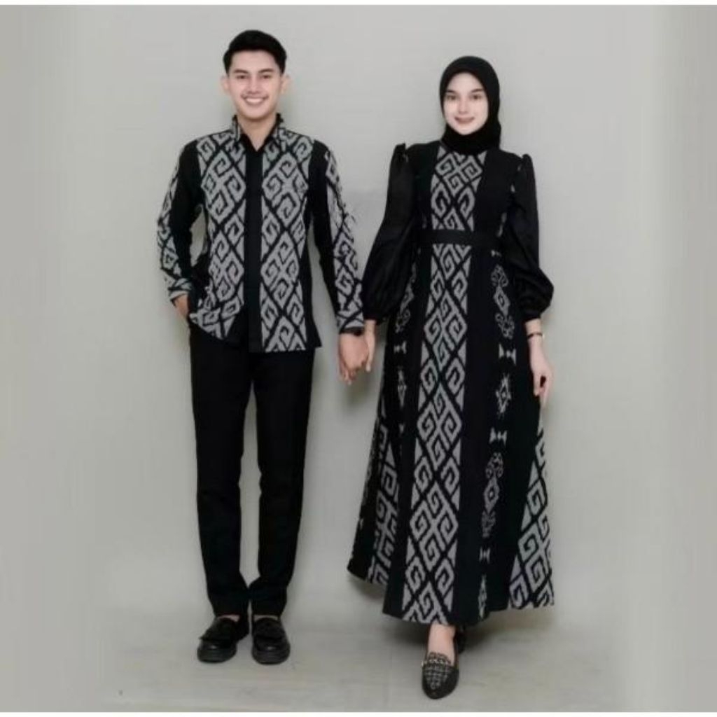 Dress wanita tenun motif toraja - Dress batik tenun ethnic craft - Style wanita hijab muslimah