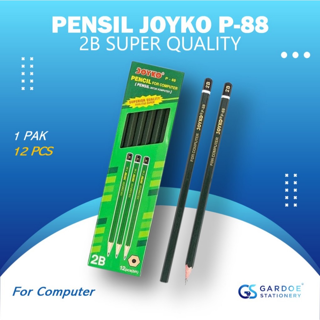 

[1 Pak 12 PCS] Pensil 2B Joyko Tipe P-88 Pencil JOYKO Alat Tulis