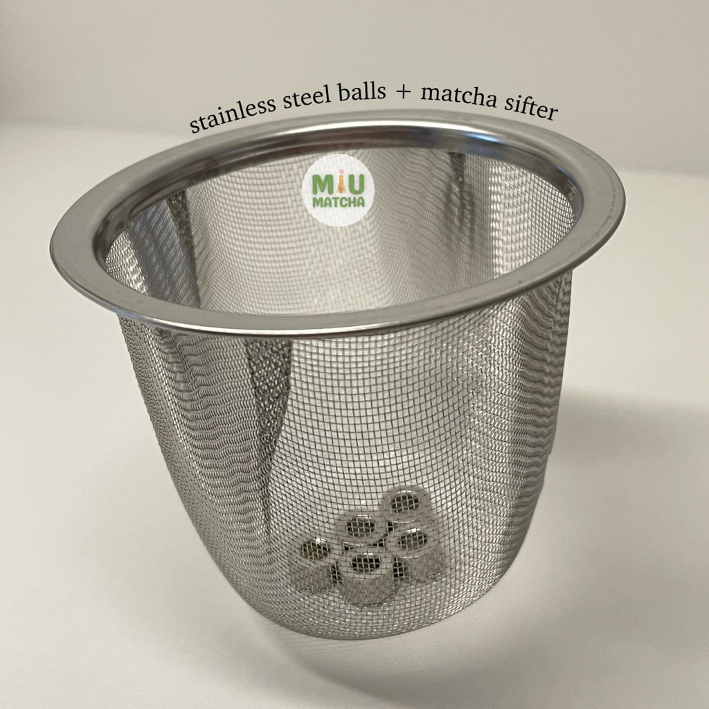 [READY] Matcha Sifter + Stainless Steel Balls / Saringan Bubuk Matcha | Matcha Powder One Hand Sieve
