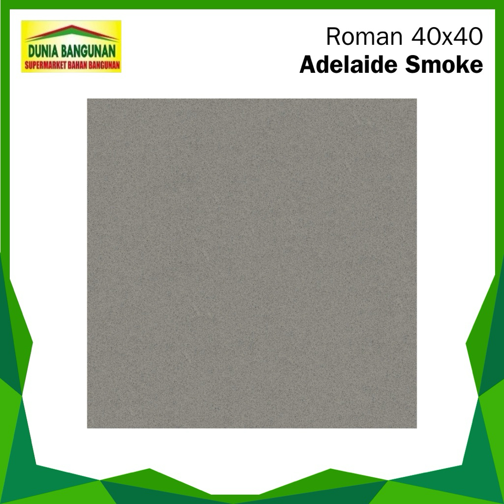 Keramik 40x40 Roman Adelaide Smoke Keramik Lantai Matt/Keset Keramik Dapur Teras Abu