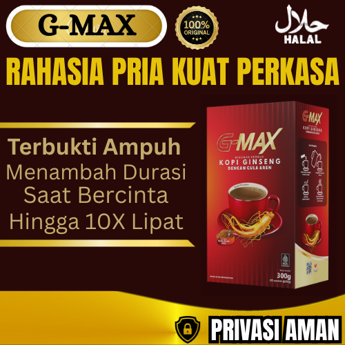 

G-MAX Kopi Gingseng Stamina Pria Tahan Lama Halal Bpom 1 Sachet @30Gram