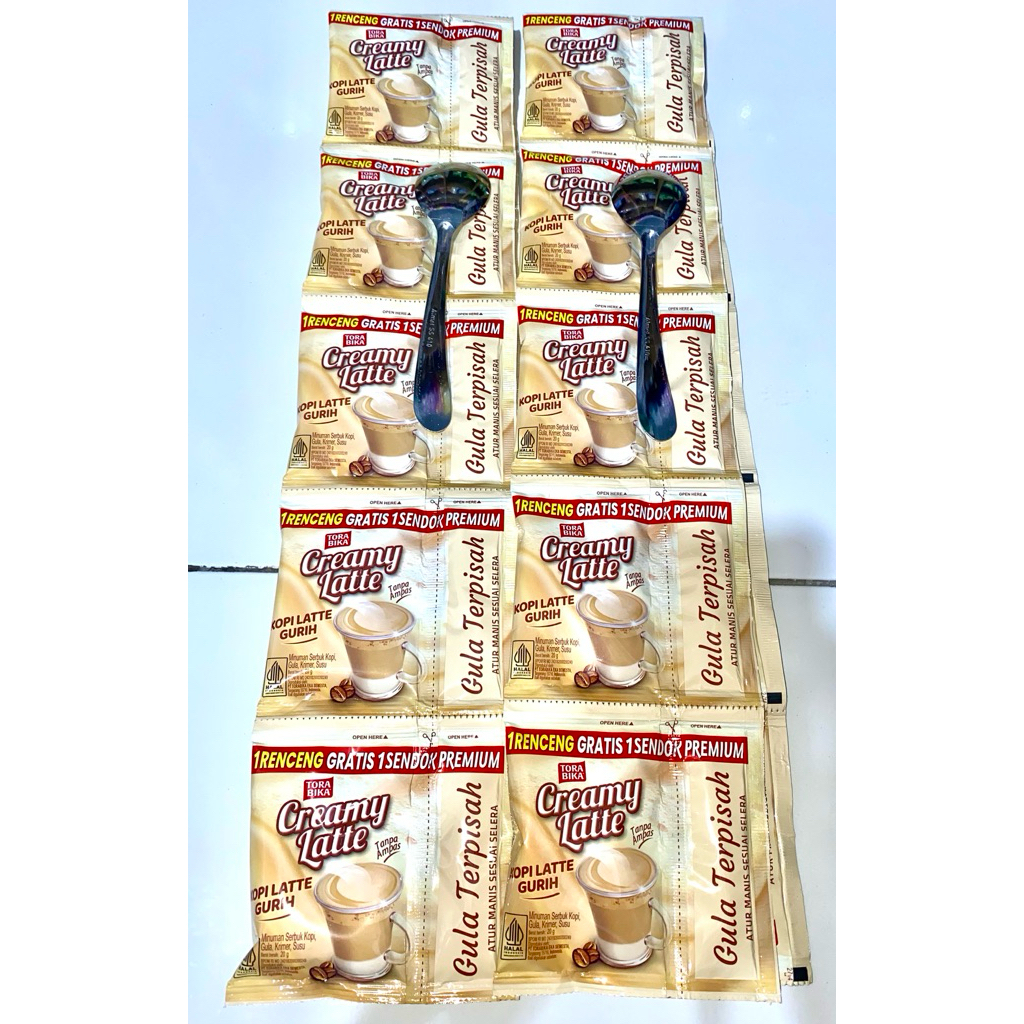 

Torabikia Creamy Latte Gratis 1 Sendok premium isi 10 renceng
