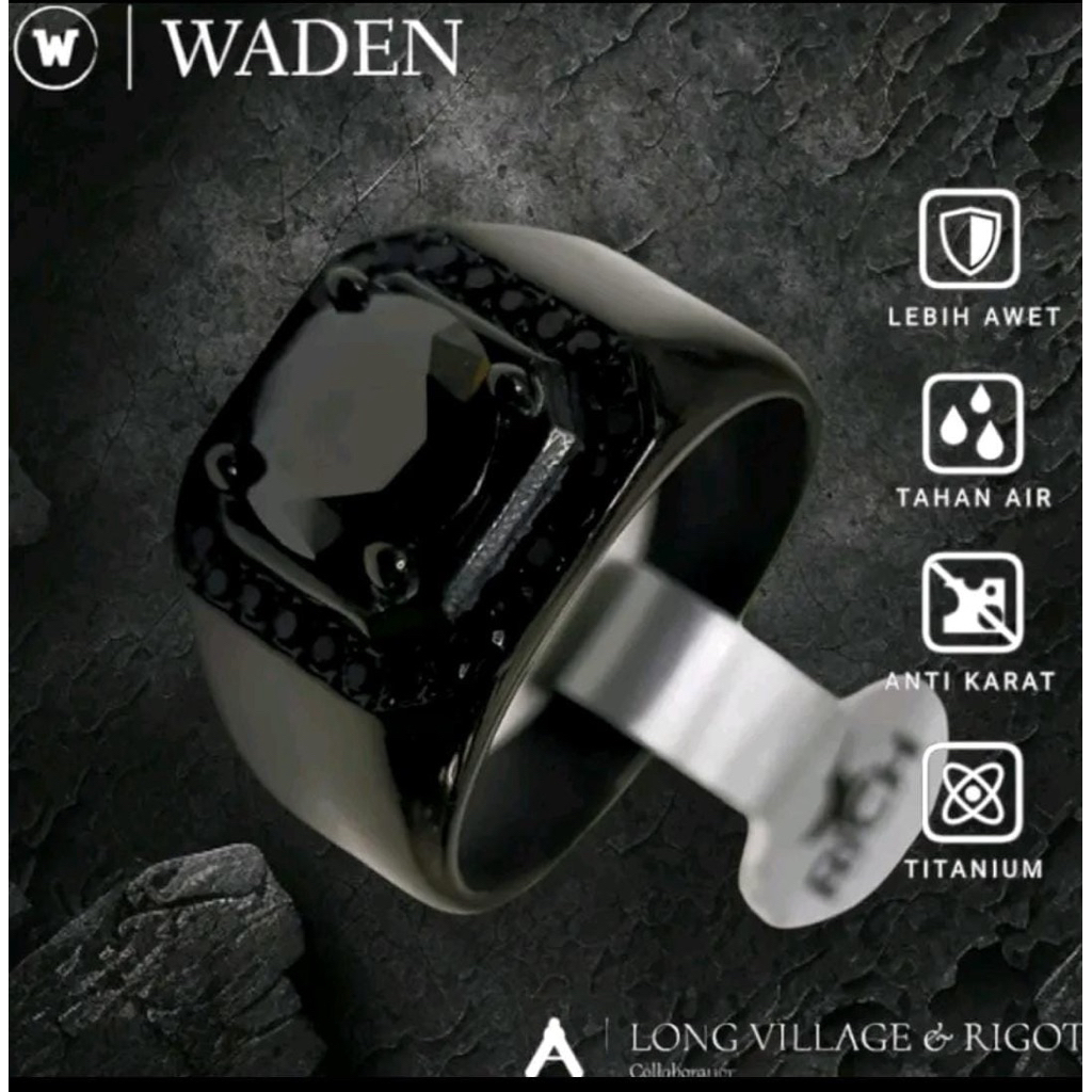 cincin titanium hitam batu hitam 6