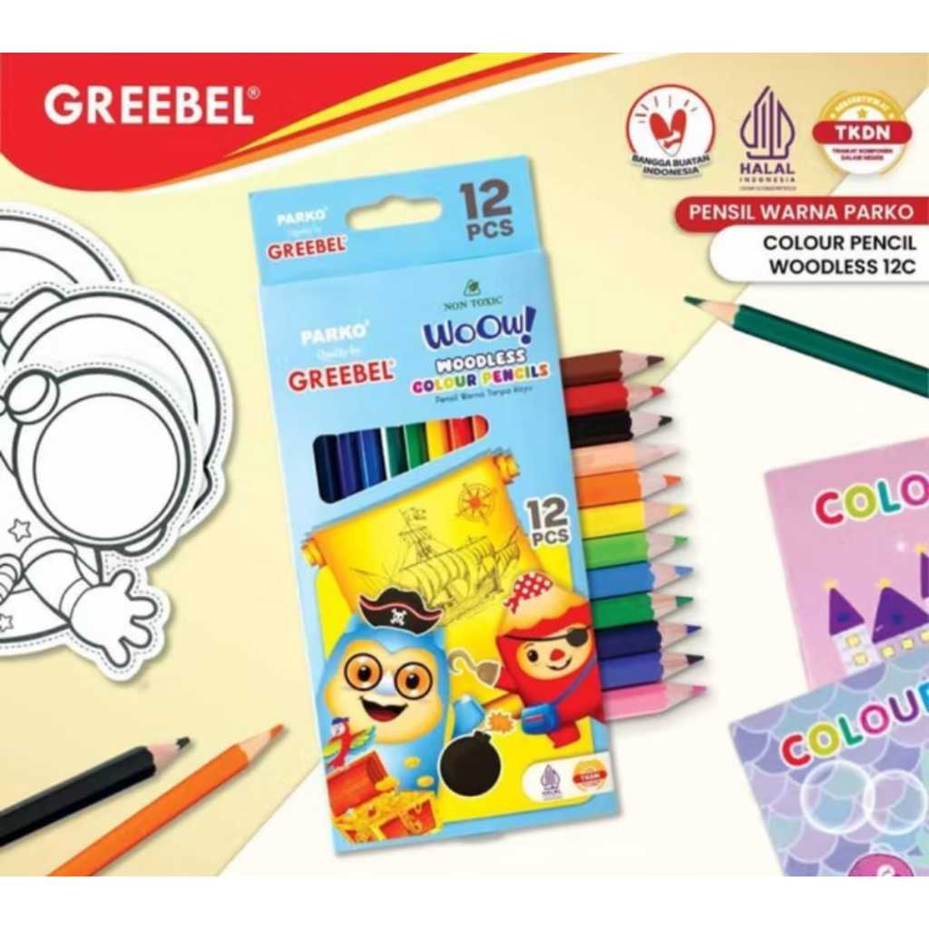 

Pensil Warna Greebel Parko 12 Warna // Pensil Warna Woodless Parko By Greebel