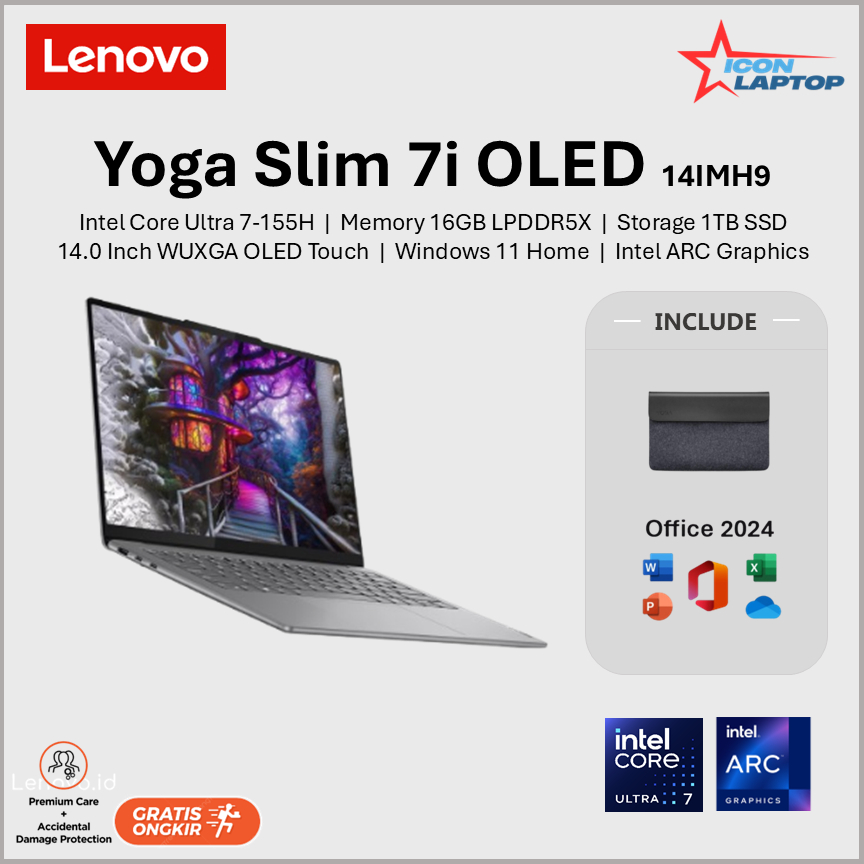 Lenovo Yoga Slim 7i 14IMH9 OLED Touch Ultra 7-155H RAM 16GB 1TB SSD 14.0" WUXGA OLED Win 11
