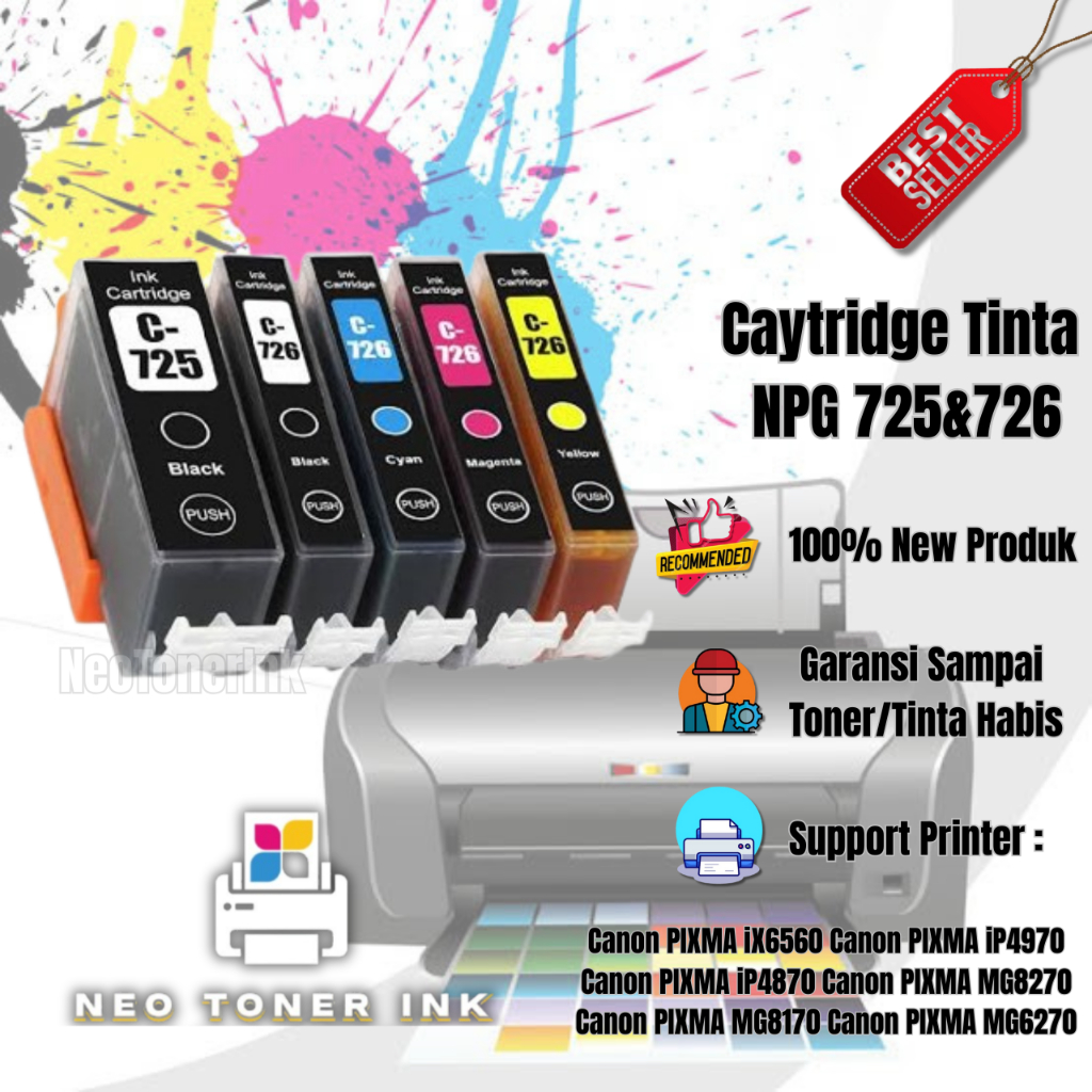 TINTA CATRIDGE COMPATIBLE CANON PGBK 725 726