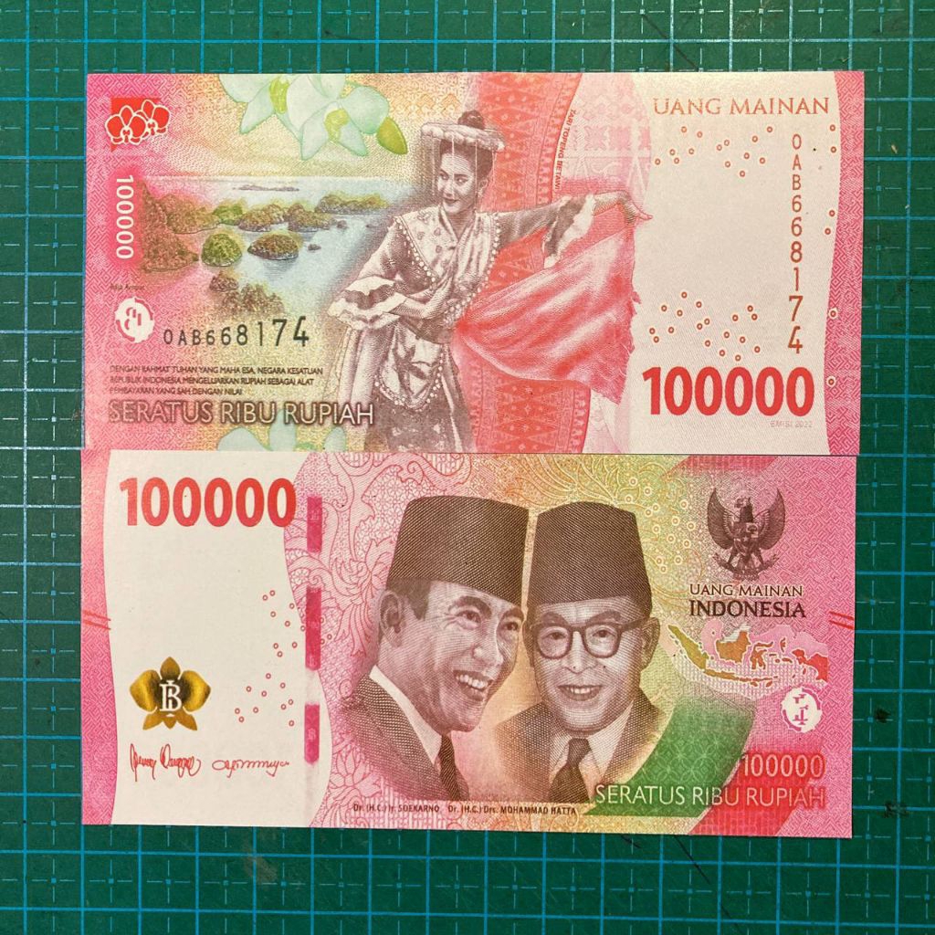 100 Lembar Mainan Uang Mirip Asli Untuk Buket Bouquet Monopoli Alat Peraga Belajar Mata Uang Kertas 