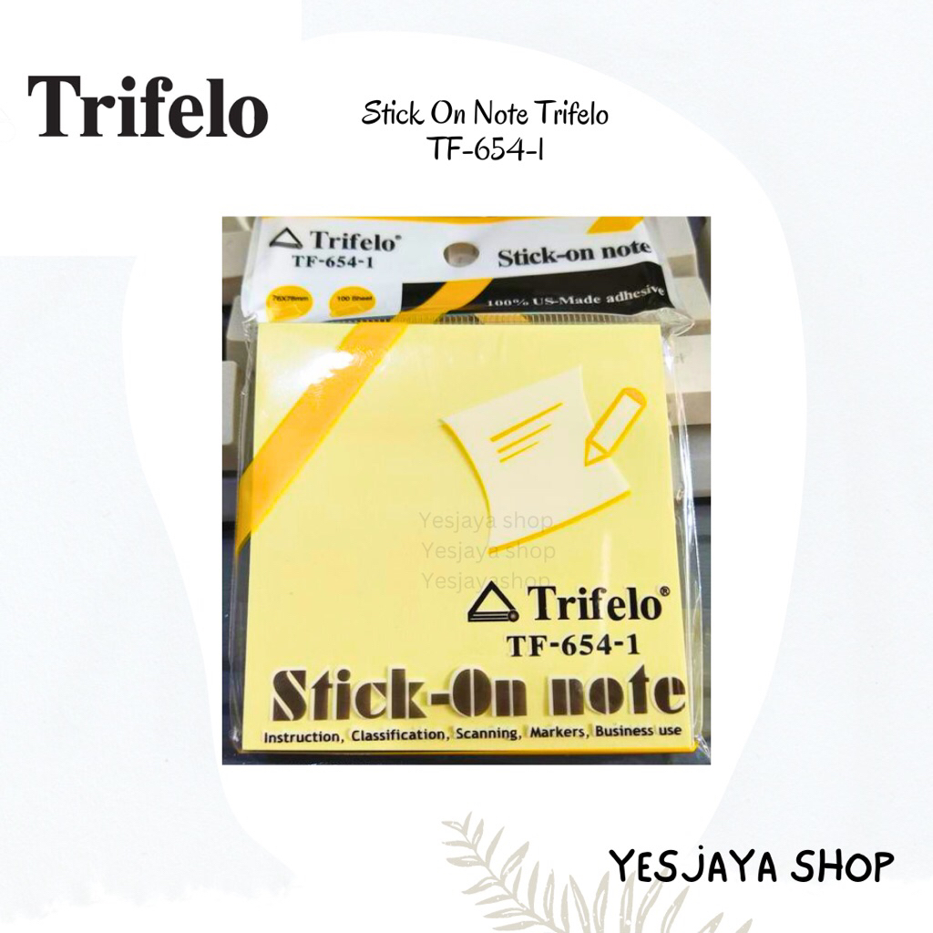 

{1pc} Sticky Notes Trifelo 654-1 / Sticky Note 76mmx76mm / Memo Stick / Post it / Memo Tempel / Kertas Memo Trifelo