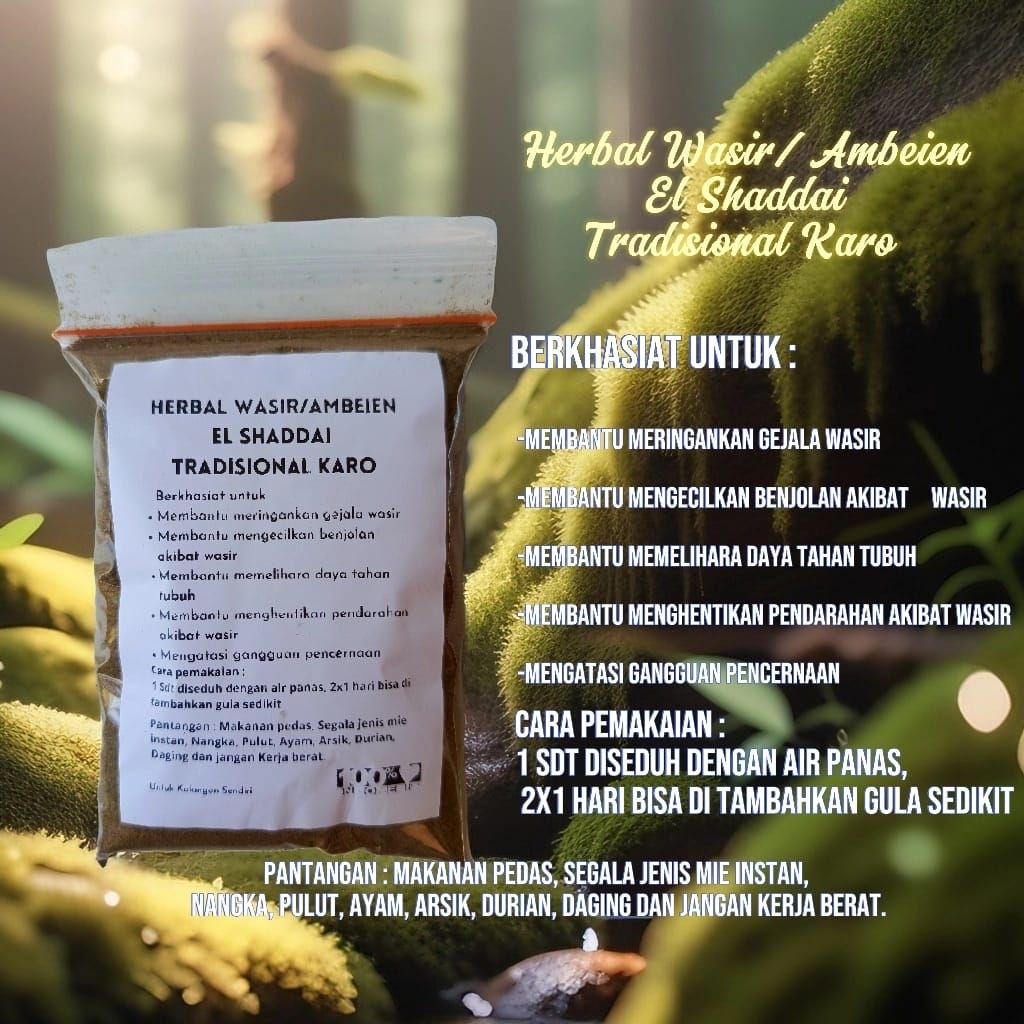 

Serbuk ambeien / wasir tradisional karo