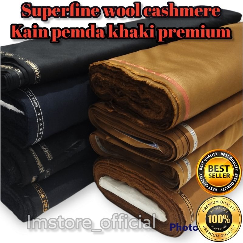 BAHAN KAIN SERAGAM KEKI DINAS PNS/ASN /KAIN CASHMIRE ORIGINAL/KAIN PDH/BAHAN KAIN KEKI PER METER