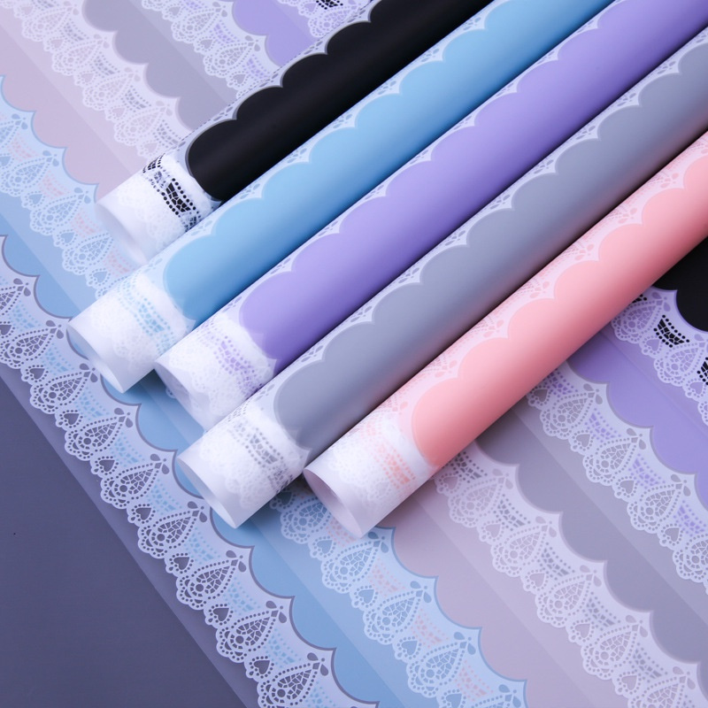 

Kertas Buket Bunga Flower Wrapping Cellophane Motif Renda Lace Border KB6175