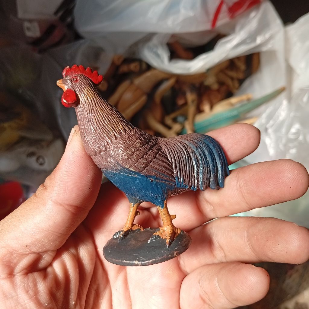 animal toys ayam jago ori bahan karet