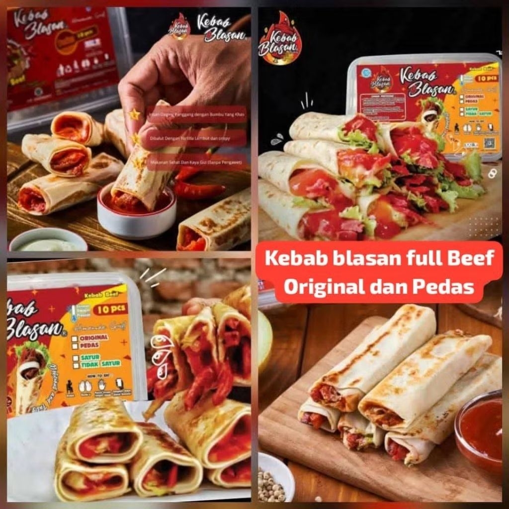 

Kebablasan Kebab Frozen Daging Sapi Asli 1 box isi 10 pcs