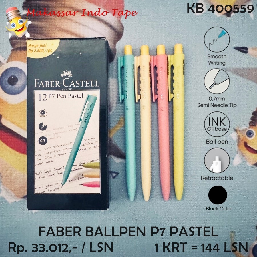 

[BOX/12PCS] P7 FABER CASTELL PEN PASTEL PULPEN CETEK
