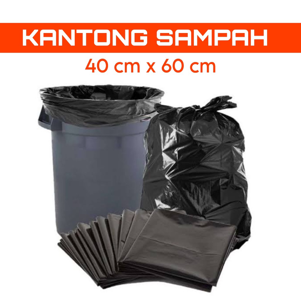 [10 lembar] Kantong Sampah 40x60 cm | Kresek Sampah Hitam | Polybag Sampah