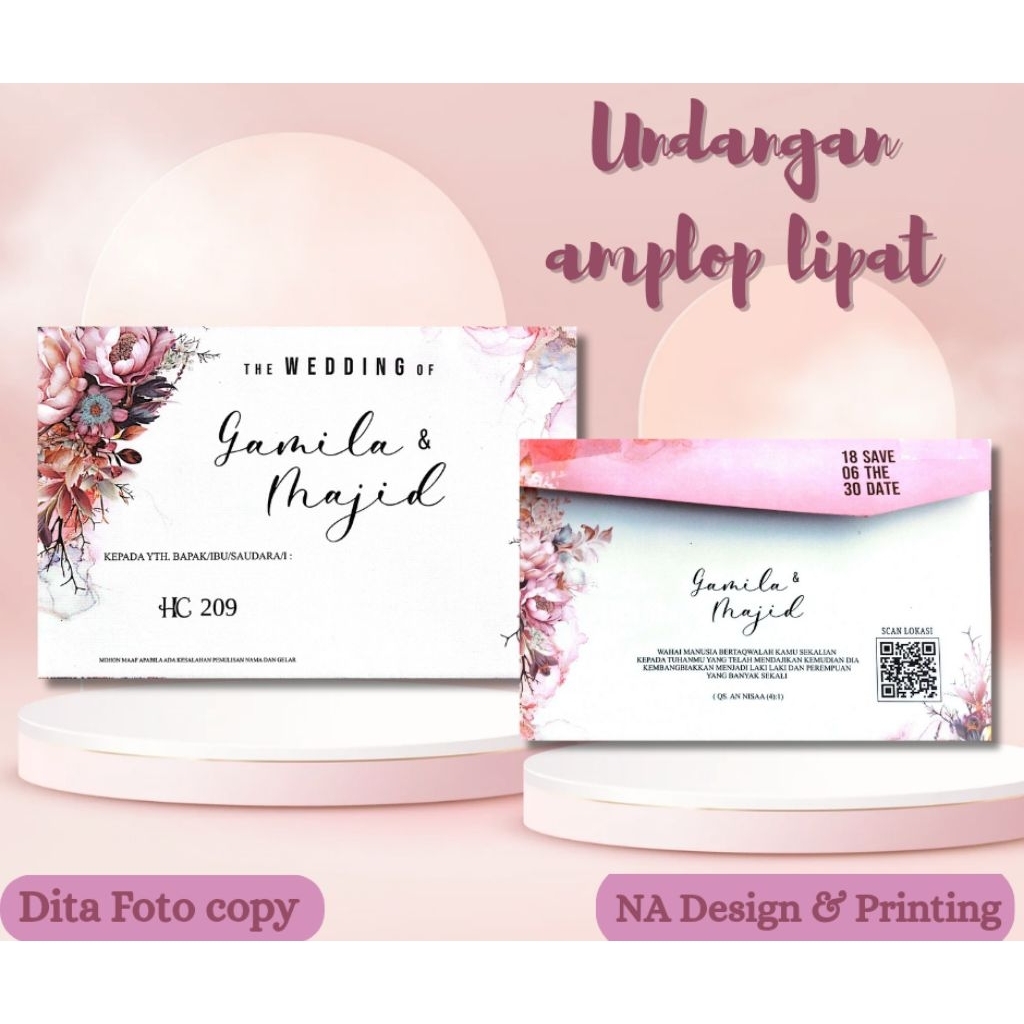 UNDANGAN BENTUK AMPLOP LIPAT