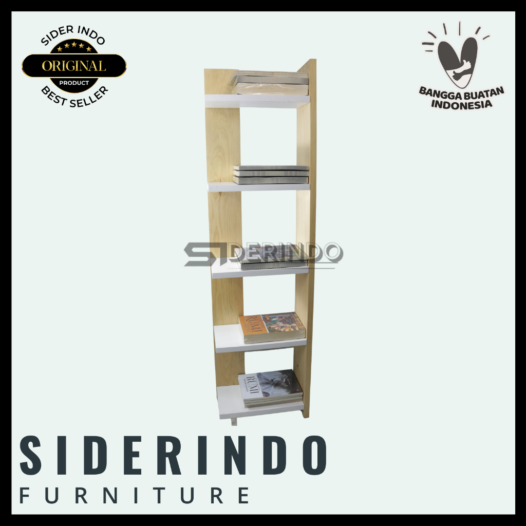 Rak Buku  5 Susun Rak Vas Bunga Pajangan Sudut Dinding Rumah Aesthetic