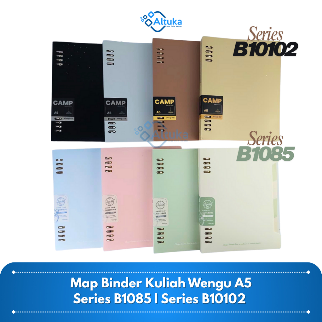 Binder Note Kuliah Fancy A5 Wengu Original Pastel Aesthetic B1085 / Loose Leaf Notebook Natural Seri