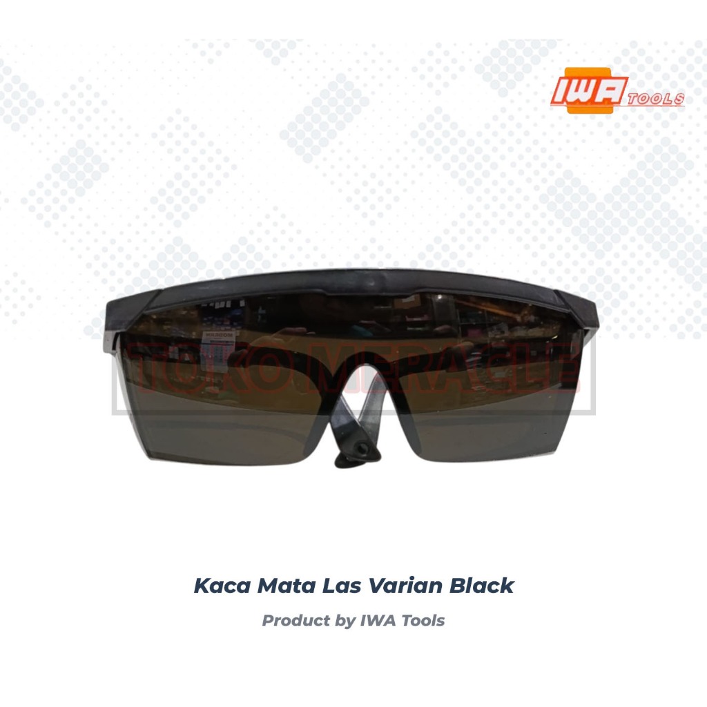 IWA Kaca Mata Las Safety Googles - Kacamata Las Pelindung Bening Hitam Smoke