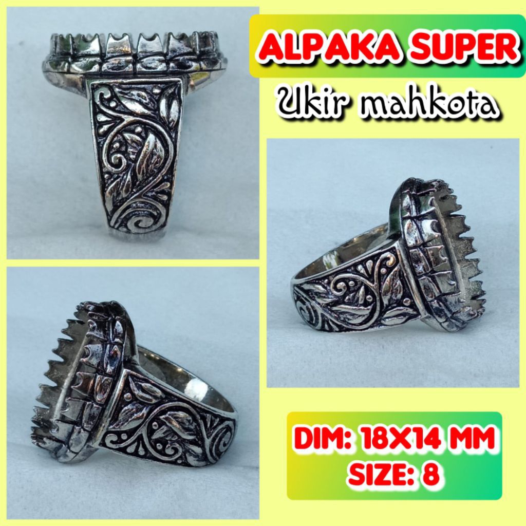 emban batu akik dan permata alpaka super ukir mahkota.36