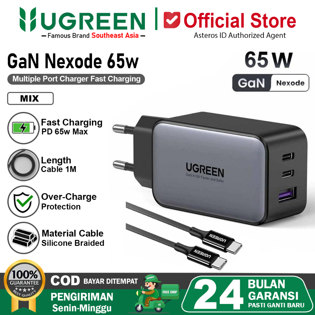 UGREEN Nexode Series Gan Charger PD Type C Fast Charging 65W 100w