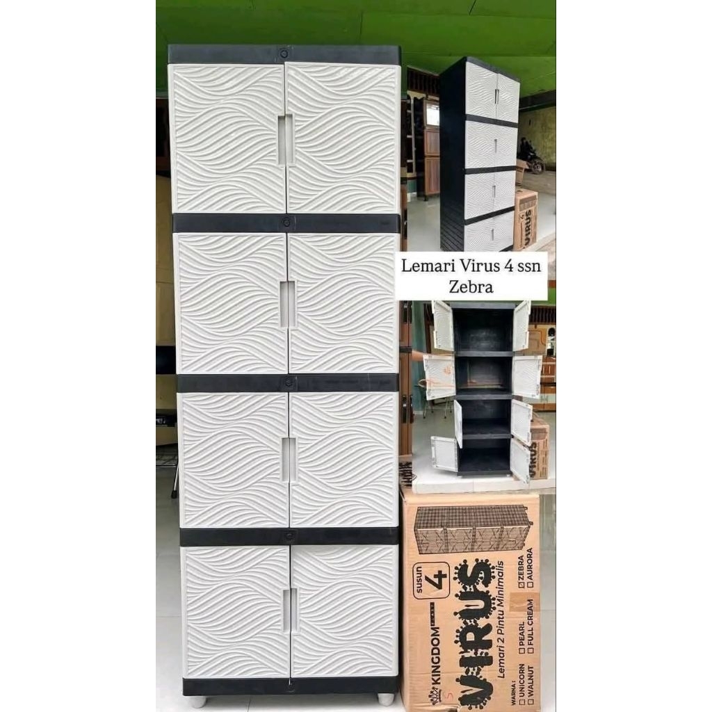 Lemari Slap Kingdom | Lemari tingkat serbaguna | Lemari Virus Kingdom Warna Full cream | Lemari Slap