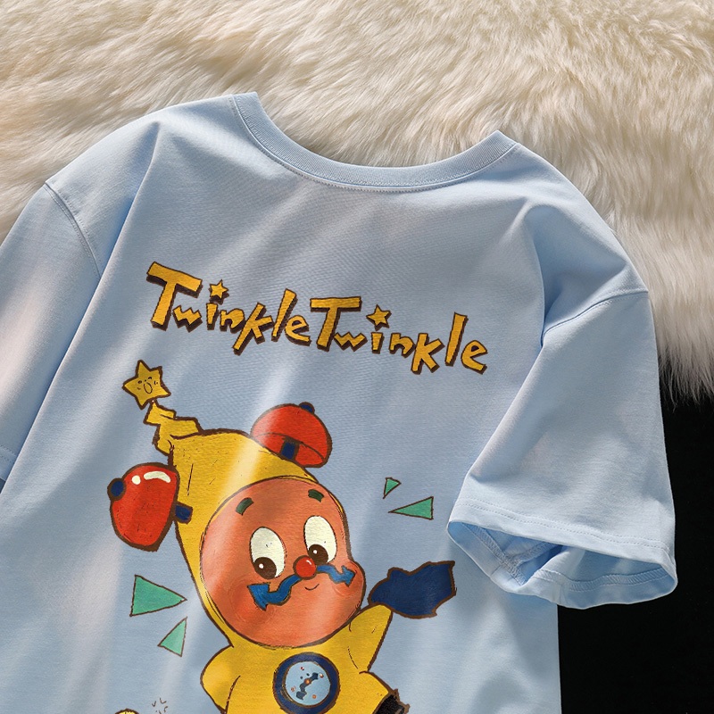 Forteid T-Shirt Washed Oversize Twinkle Twinkle print | Baju Atasan Lengan Pendek Wanita  Kaos Overs