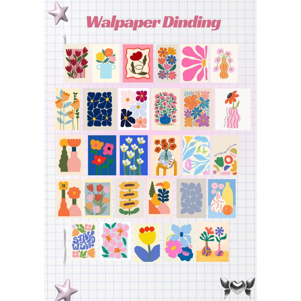 KATA TARI -(DAPAT 16PC SIZE A5)  WALPAPER DINDING WALPAPER KAMAR WALPAPER DINDING AESTETIC WALPAPER 