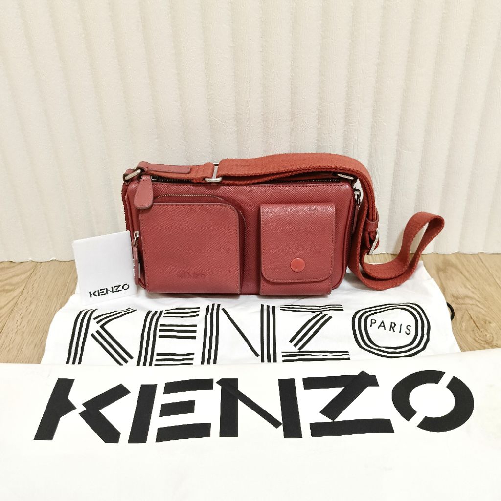 Authentic Kenzo Sling Bag Sac bandoulière en cuir Preloved