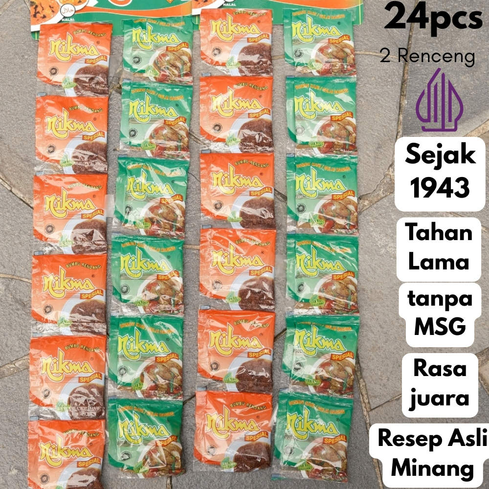 

Paket Hemat Bumbu Rendang Gulai Padang Halal 24 Sachet Asli Minang Praktis Tradisional