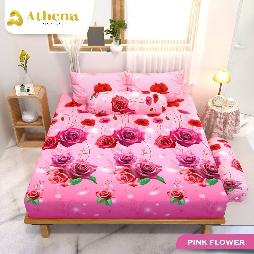 SPREI MOTIF ROSE PINK VALENTINE  FREE SARBAN DAN SARGUL // SPREI VIRAL TERBARU