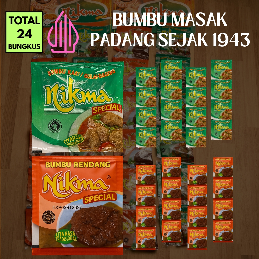 

Bumbu Padang Asli Gulai Rendang Paket Hemat 24 Sachet Halal Minang Masakan Praktis Tradisional