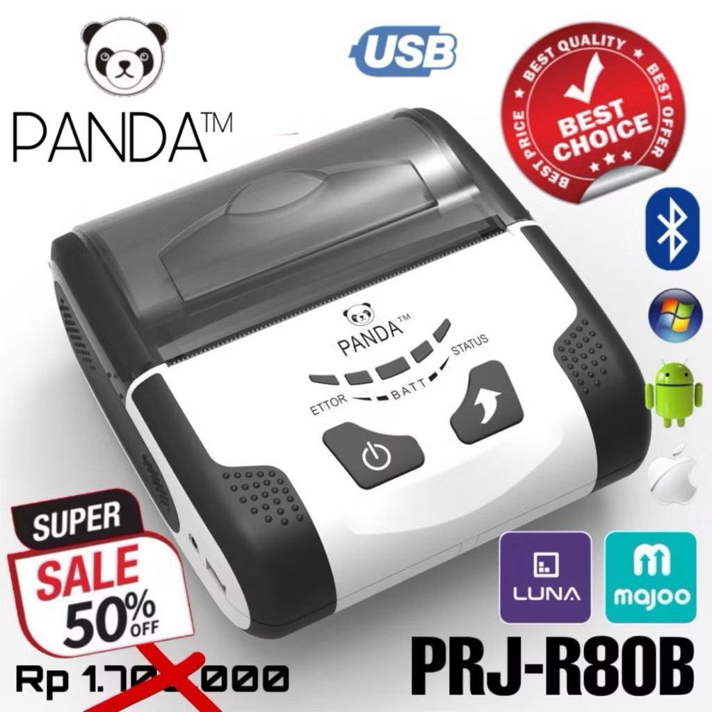 Label Printer PPOB PANDA PRJ-80B Bluetooth Original