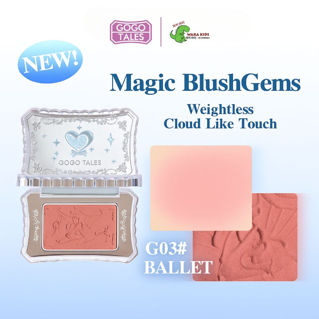 BPOM GOGO TALES Magic BlushGems Crystal Gentle Mist Powder Blush On Palette Perona Pipi GT803 Venrc 