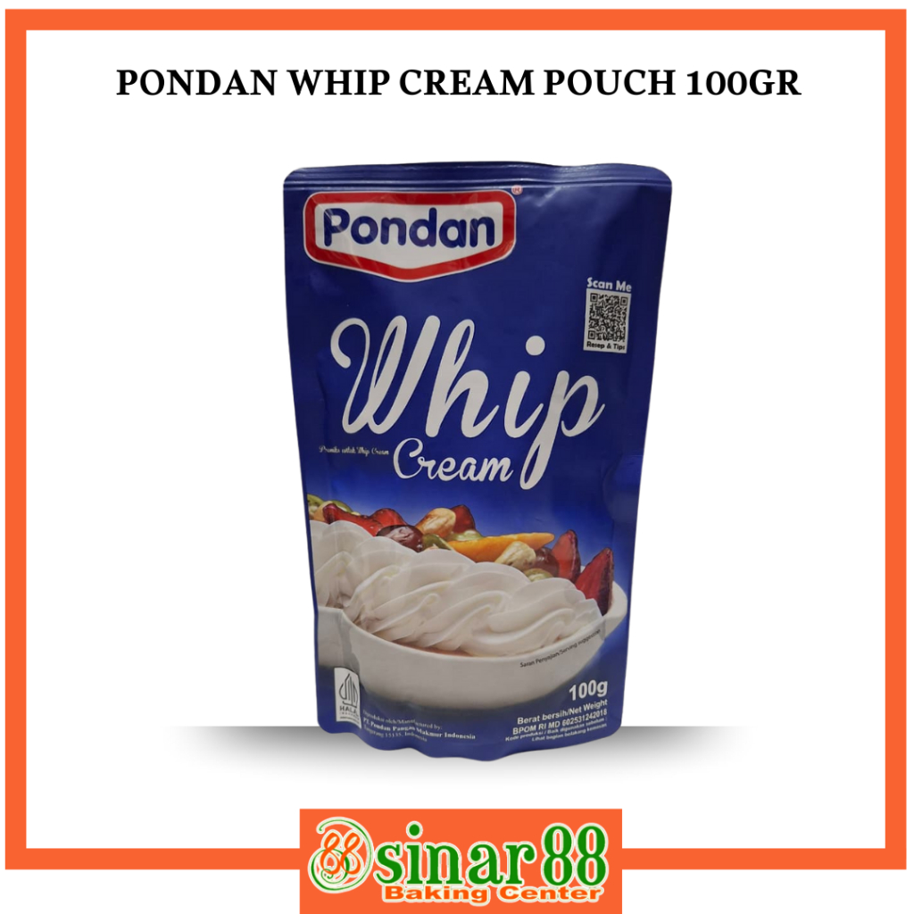 

Pondan Whip Cream Pouch 100gr – Whipped Cream Bubuk Praktis untuk Kue & Dessert