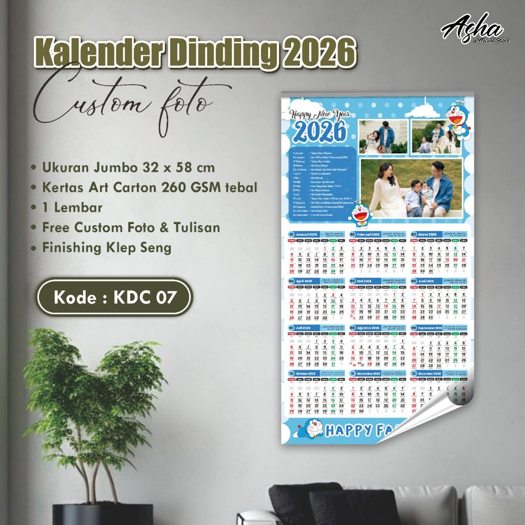 

KALENDER DINDING JUMBO - KALENDER DINDING MURAH CUSTOM FREE FOTO KELUARGA, PROMOSI USAHA