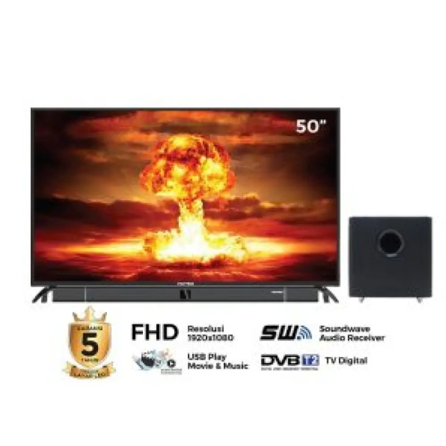 Polytron 50 Inch LED Digital TV CInemax Soundbar PLD50BV8758+SWF0250