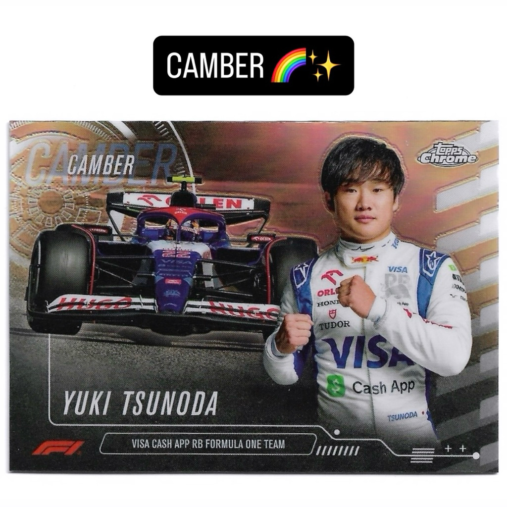 Kartu f1 Topps Chrome (RAINBOW) - Yuki Tsunoda (Racing Bulls) - CAMBER INSERT