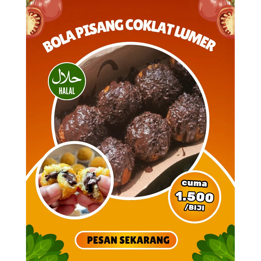 

BOLA PISANG COKLAT LUMER ISI COKLAT HARGA 1 PCS