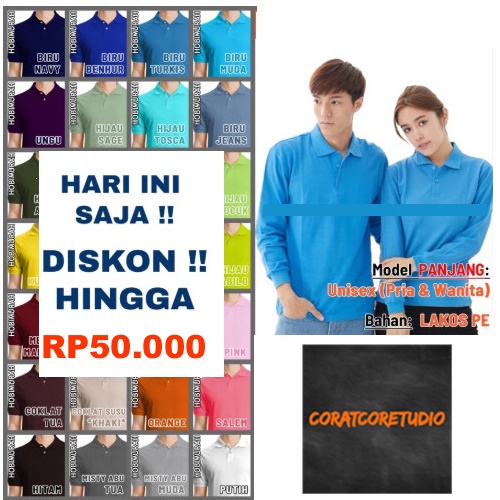 READY STOCK REALPIC CHAMELEON GRAYWOLF Kaos Polo PANJANG - Pria Wanita | Kerah Polos | Kaos Polo War