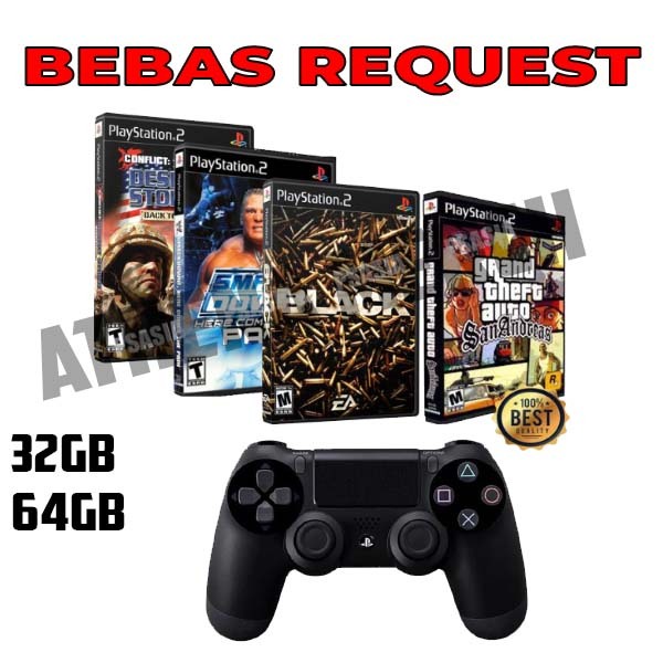BEBAS PILIH / REQUEST GAME Memory dan Flashdisk 32gb 64gb isi Game PS2 Android
