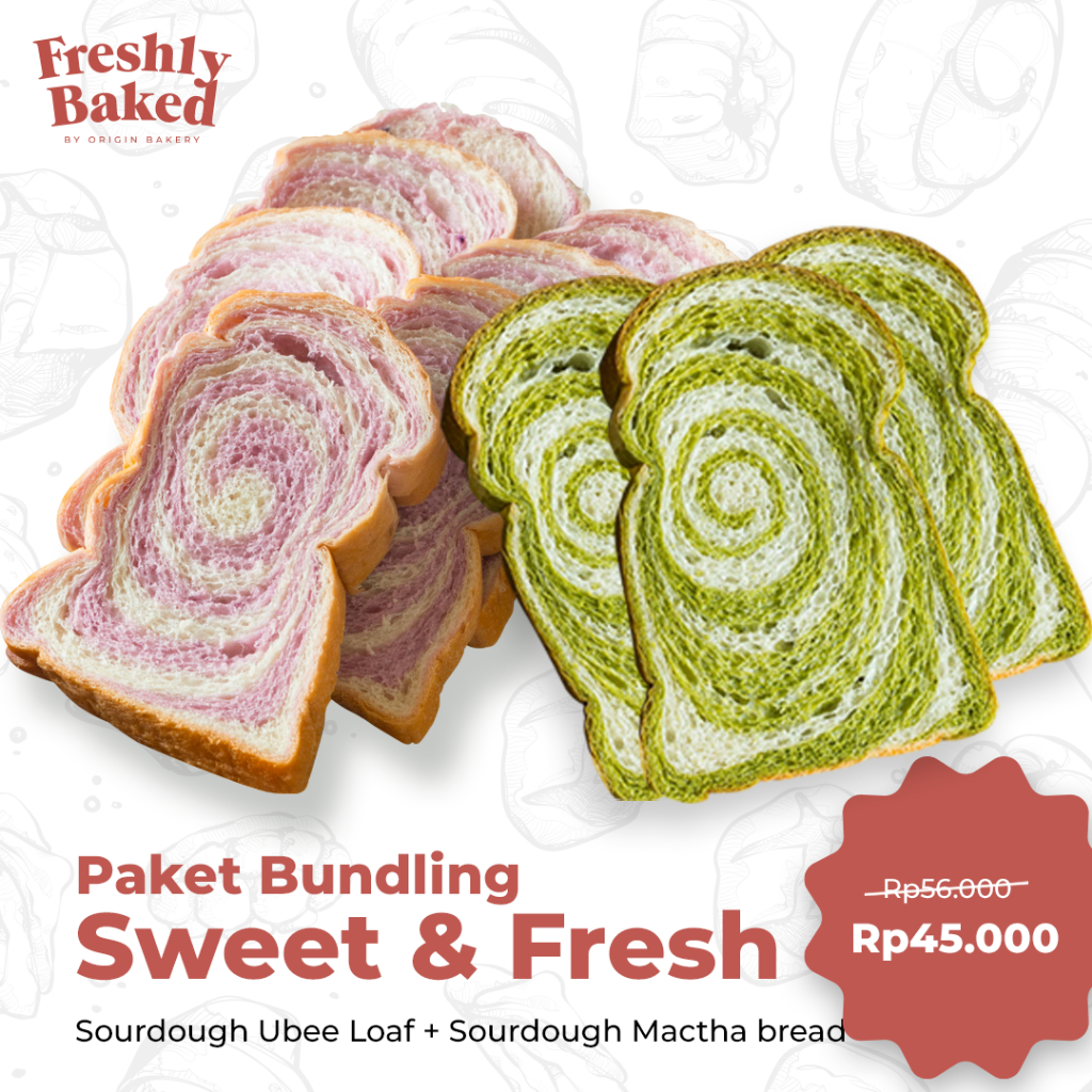 

Bundling Sweet & Fresh: Sourdough Ubee Loaf + Sourdough Mactha bread