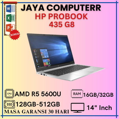 HP Probook 445 G8 AMD Ryzen 5 5600U Ram 8GB/16GB/24GB/32GB SSD 128GB / 256GB / 512GB, Layar 14"Inch 