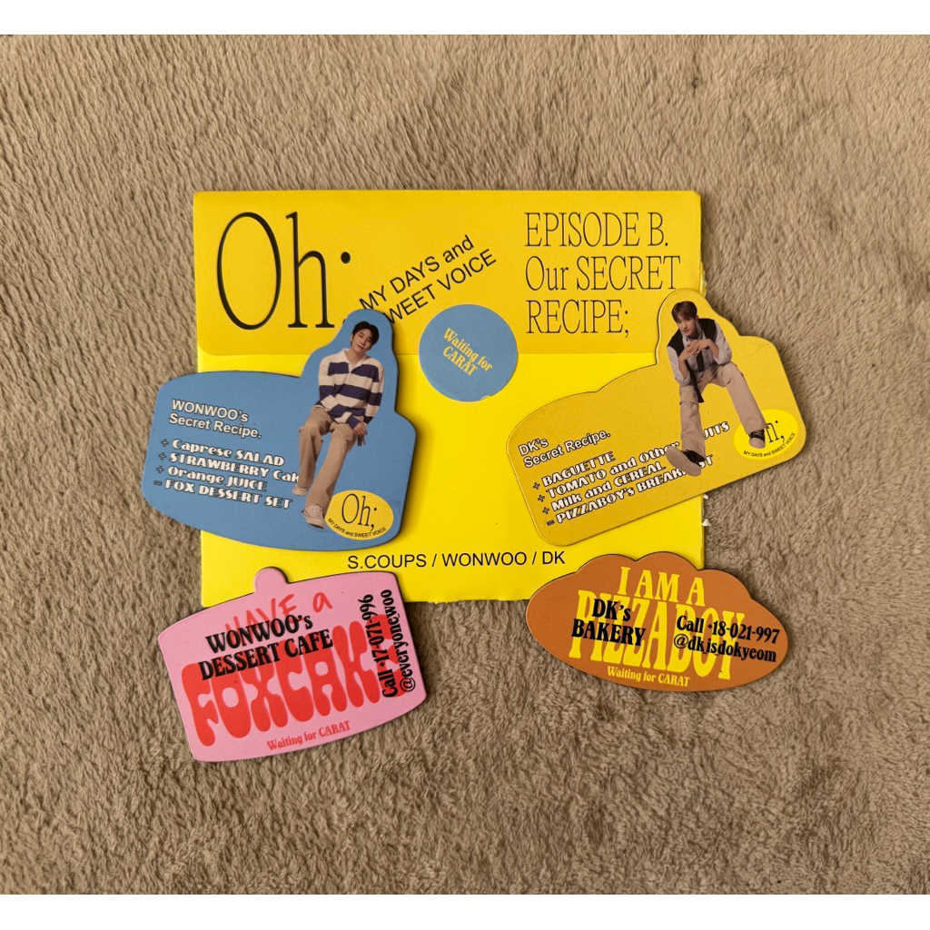 SEVENTEEN - Oh; Episode B Unit Photobook Paper Magnet Set