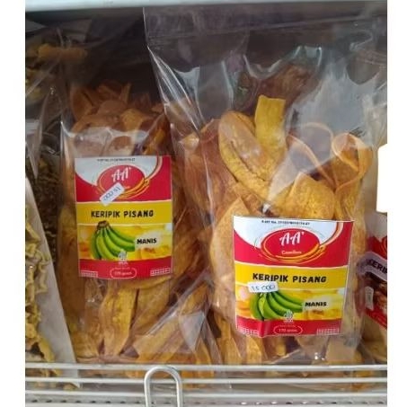

Keripik pisang panjang AA renyah manis gurih enak Berat kurleb 200gr