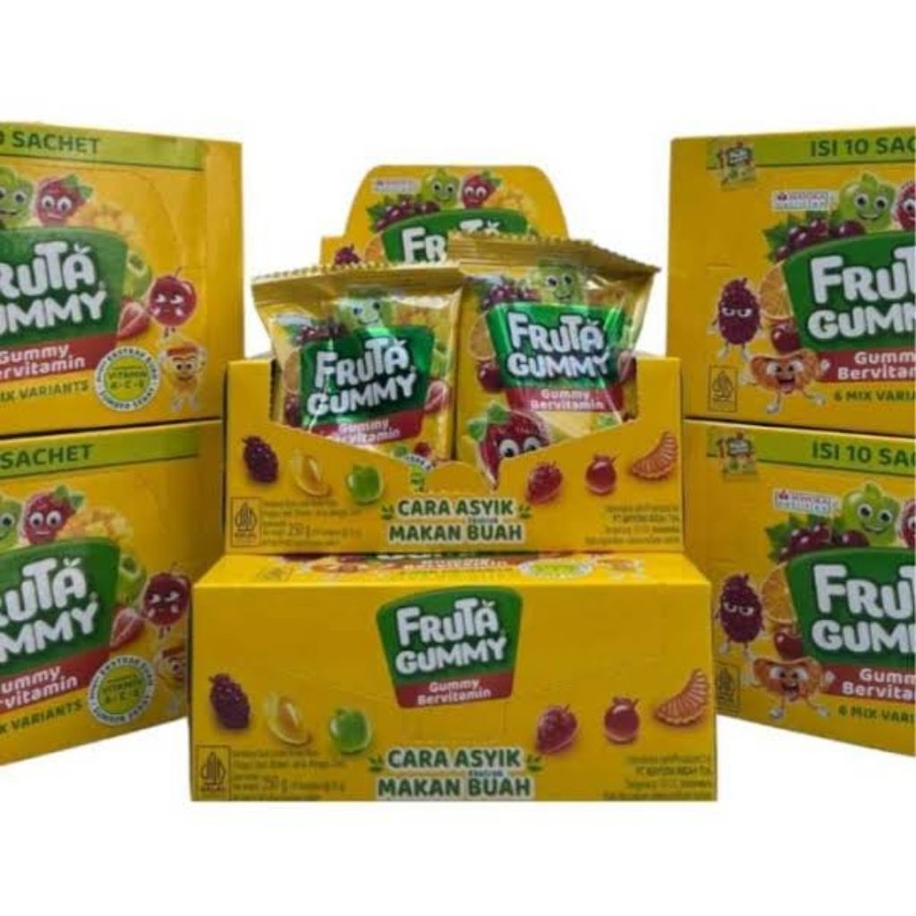 

( Dapat 10pcs ) Fruta Gummy Permen Rasa Buah 1 Box