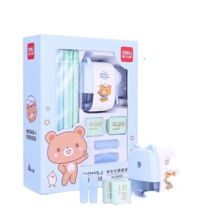 

Deli stationery set 69896 - Paket Alat Tulis Anak Lucu 4 in 1